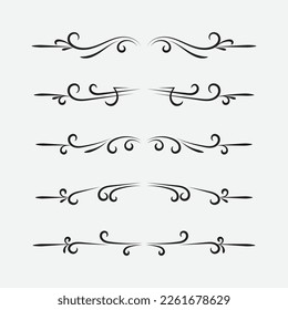 set of vintage frames with beautiful filigree, decorative borders, vector illustration
