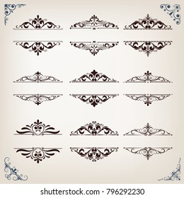 set of vintage frames with beautiful filigree,ornamental frame, decorative vintage borders, vector illustration