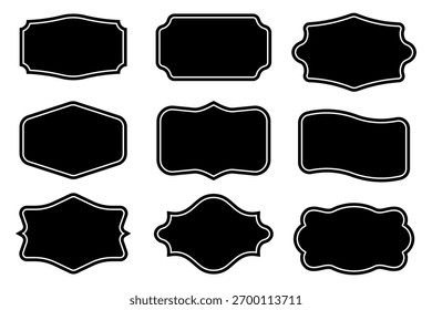 Conjunto de marcos vintage en diseño de Vector de color negro