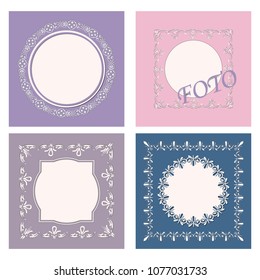 Set of vintage frames. Calligraphic design elements.Vector.