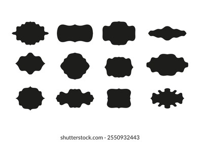 Set of vintage frames, collection of retro labels, badges and banners vector decorative elements