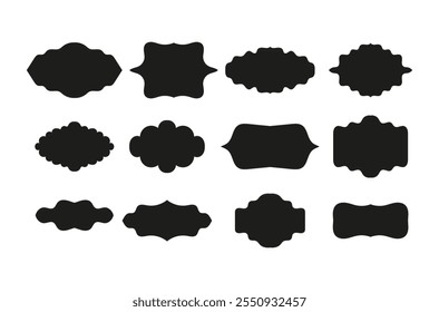 Set of vintage frames, collection of retro labels, badges and banners vector decorative elements