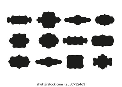 Set of vintage frames, collection of retro labels, badges and banners vector decorative elements