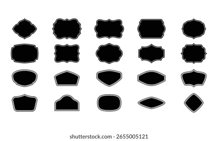 Conjunto de quadros vintage, coleção de etiquetas retro, emblemas e banners vetor elementos decorativos