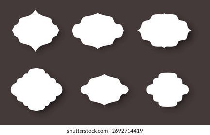 Set of vintage frames, collection of retro labels, badges and banners vector decorative elements