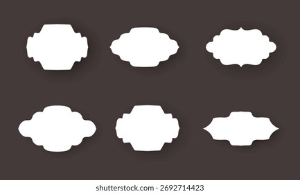Set of vintage frames, collection of retro labels, badges and banners vector decorative elements