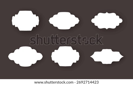 Set of vintage frames, collection of retro labels, badges and banners vector decorative elements