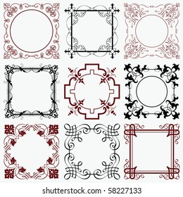 Set of vintage frames for decoration and design