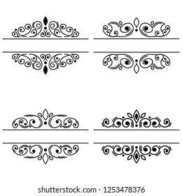 Set of vintage frames, decorative border. Vector Illustration EPS10