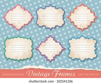 set of vintage frames, design elements for scrap-booking