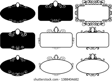 Set vintage frames, design elements. Sketch hand drawn. Decorative border