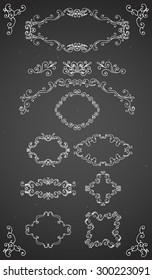 Set of vintage frames. Vintage design elements. EPS10 vector illustration.