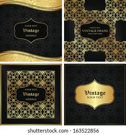 Set of vintage frames. Elegant seamless wallpaper with vintage frame. Can be used as greeting card or invitation. Luxury design     