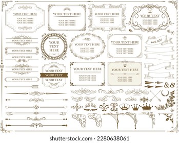 Set of vintage frames. Floral ornament. decorative vector frames and borders. - Shutterstock ID 2280638061