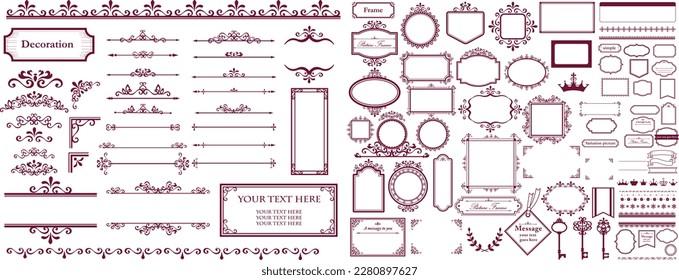 Set of vintage frames. Floral ornament. decorative vector frames and borders