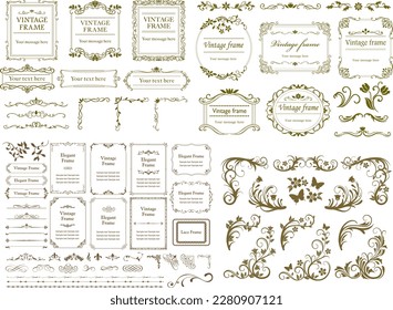 set of vintage frames. Floral ornament. decorative vector frames and borders