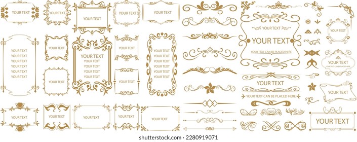 Set of vintage frames. Floral ornament. decorative vector frames and borders. typescript elegance.