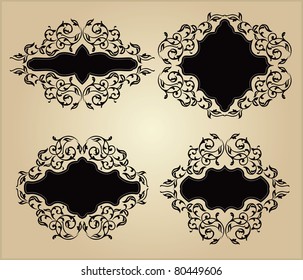 Set of vintage frames with floral ornament