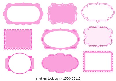 Set of vintage frames, isolated on white, with free space for your text or photos. Classic design elements.  