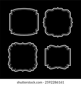 Set of vintage frames and labels