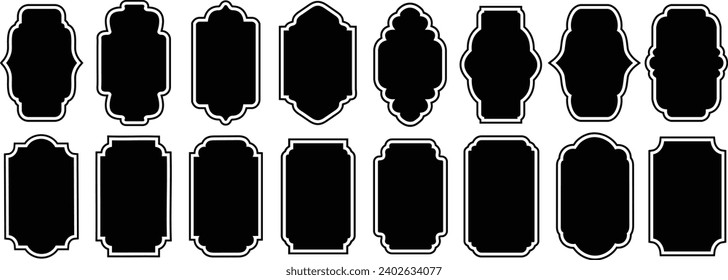 Set of vintage frames and labels shape collections. Vector illustration