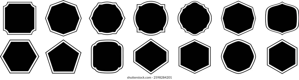 Set of vintage frames and labels shape collections. Vector illustration