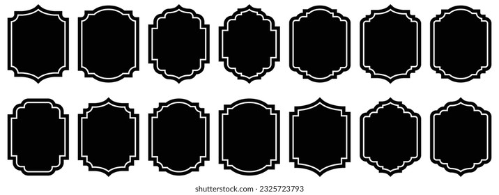 Set of vintage frames and labels vector illustration isolated on white