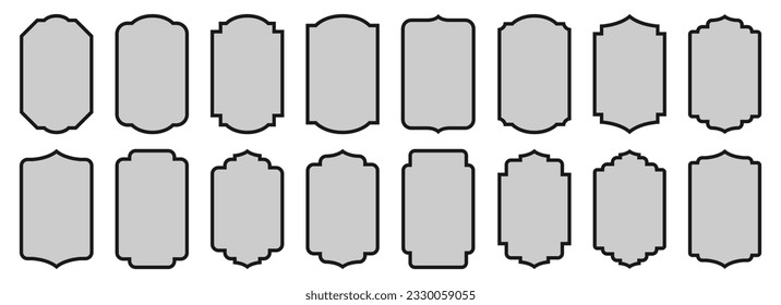 Set of vintage frames and labels vector illustration isolated on white