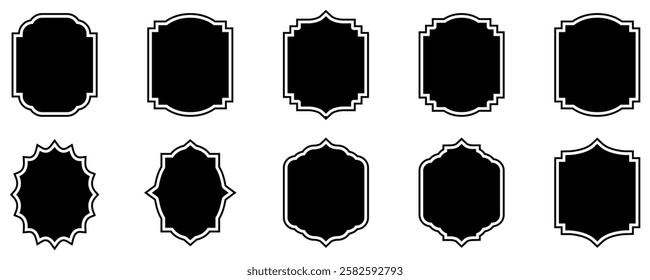 Set of vintage frames and labels vector collections, Old ornate labels, decorative vintage frame and retro badge. sale sticker or invitation card. Isolated vector symbols set