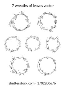 set of vintage frames with leaves