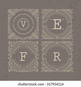 Set of Vintage Frames for Luxury Logos for cafe, shop, store, restaurant, boutique, hotel, heraldic, fashion and etc.