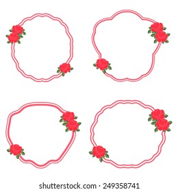 Set of Vintage Frames and Modern Labels. Web Design Vector.