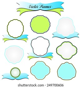 Set of Vintage Frames and Modern Labels. Web Design Vector.