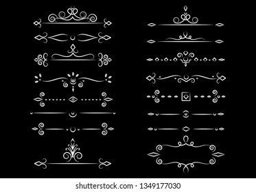 set of vintage frames with old filigree, decorative borders. antique style.