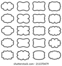 Set of vintage frames on a white background.