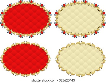 set of vintage frames with pattern inside