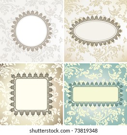 Set of vintage frames for seamless background