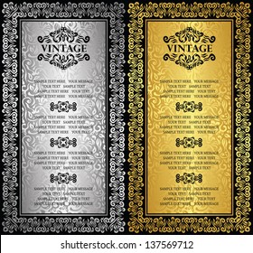 Set of vintage frames in silver and gold