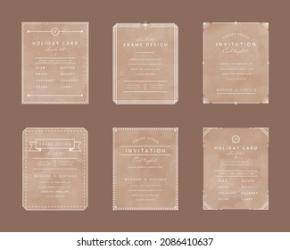 A set of vintage frames with simple lines.
This illustration relates to elegance, classic, retro, pattern, European, ornament, decoration, etc.