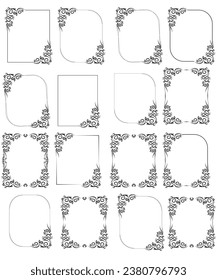 A set of vintage frames with simple lines. This illustration relates to elegance, classic, retro, pattern, European, ornament, decoration, etc.