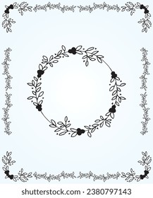 A set of vintage frames with simple lines. This illustration relates to elegance, classic, retro, pattern, European, ornament, decoration, etc.