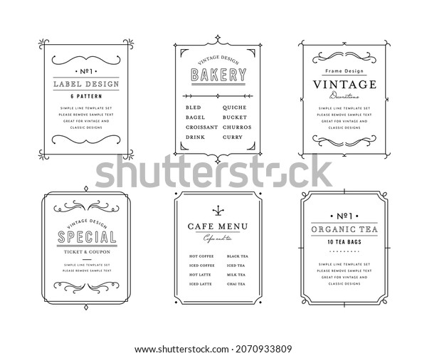 A set of vintage frames with simple
lines.
This illustration relates to elegance, classic, retro,
pattern, European, ornament, decoration,
etc.