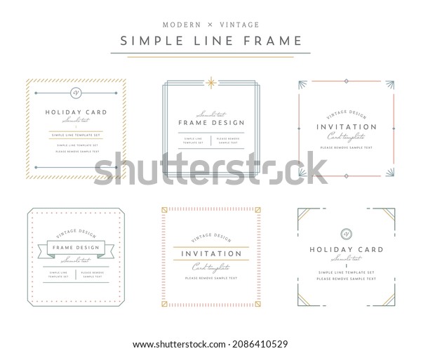 A set of vintage frames with simple\
lines.\
This illustration relates to elegance, classic, retro,\
pattern, European, ornament, decoration,\
etc.