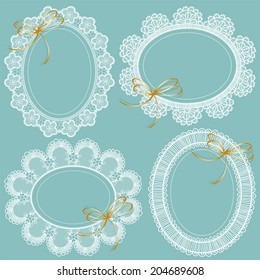 Set of vintage frames for text or photo. Lace