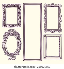 Set of vintage frames for text or photo.