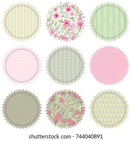 Set of vintage frames for text or photo. Freehand drawing. Can be used for scrapbook, postcards, print, etc.