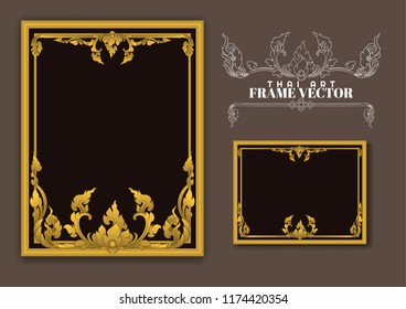 Set of vintage frames, Thai art element design.