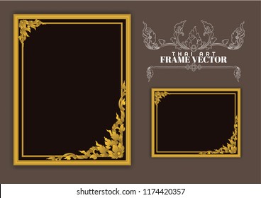 Set of vintage frames, Thai art element design.