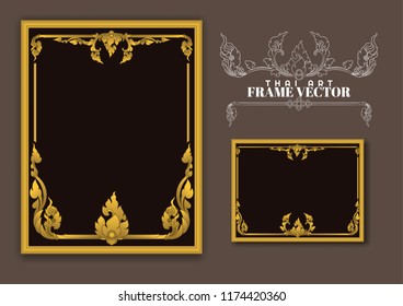 Set of vintage frames, Thai art element design.