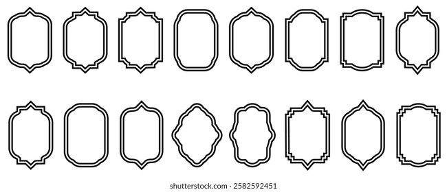  Set of vintage frames vector collections, Old ornate labels, decorative vintage frame and retro badge. sale sticker or invitation card. Isolated vector symbols set